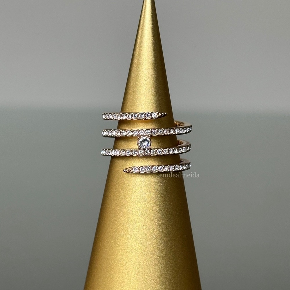 Swarovski Crystal Rose Gold Creativity Coil Ring Pave Size 52 (US 6) 5221420